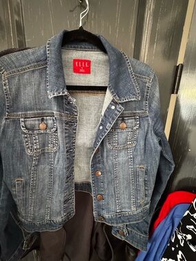 Elle Dark Blue Denim Jacket with Red Label